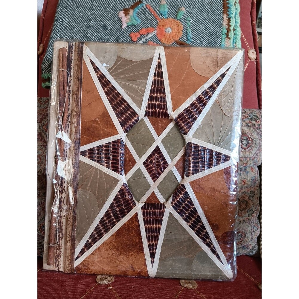 Handmade Nature Leaf Wood Photo Album 14"x12" New in Package